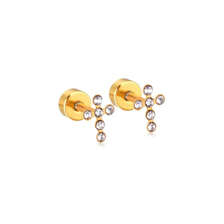 The Clara Cross Flatback Stud [Linny & Co]