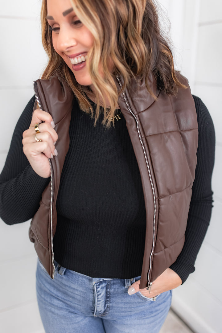 The Faux Luxe Puffer Vest