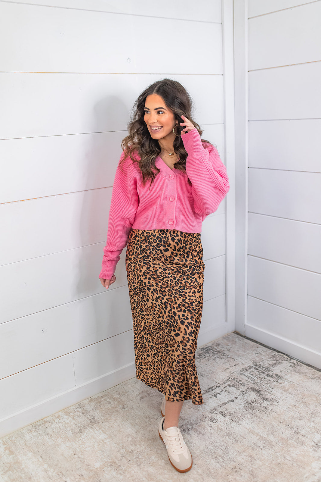 The Leopard Glow Midi Skirt