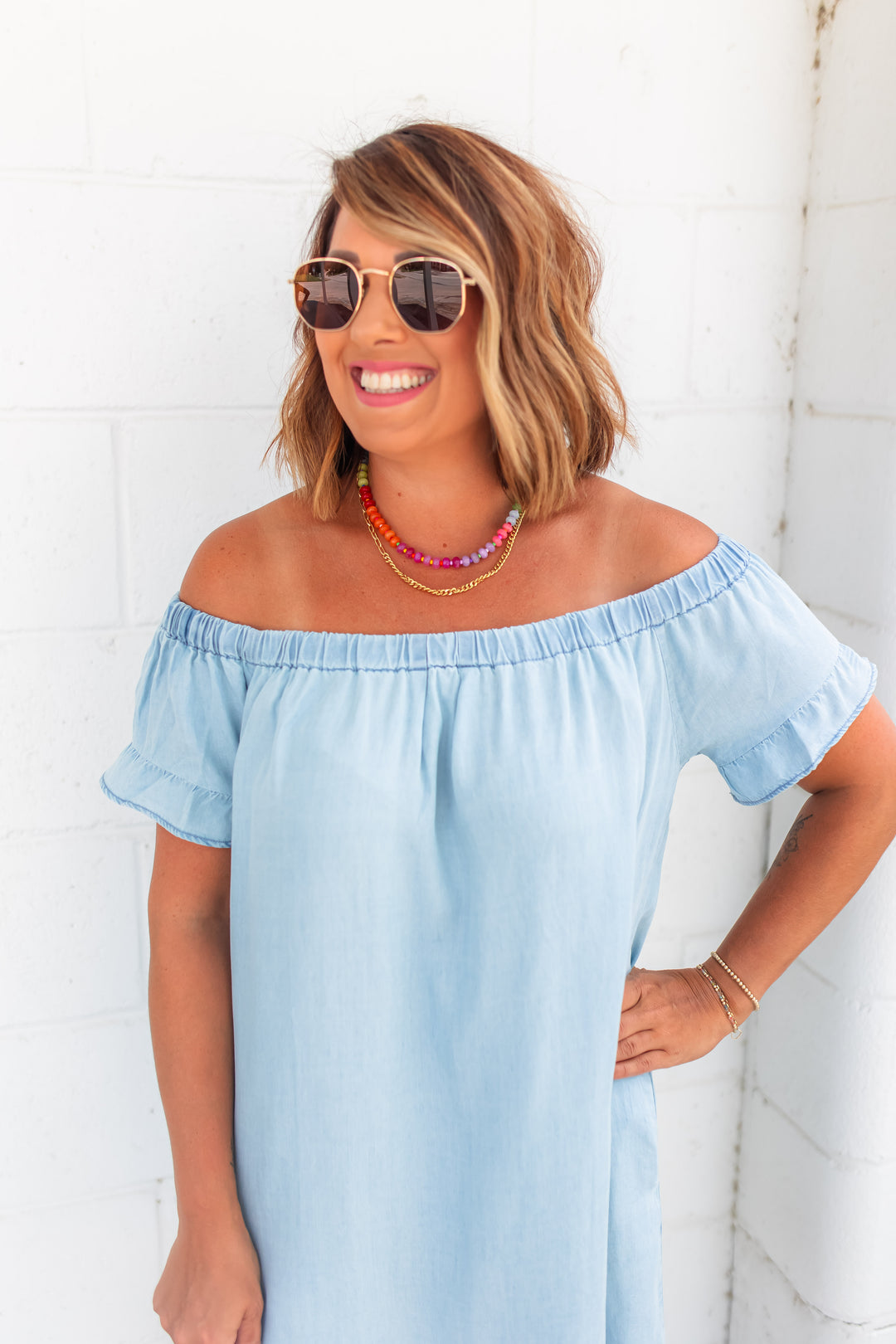 The Right Time Chambray Dress