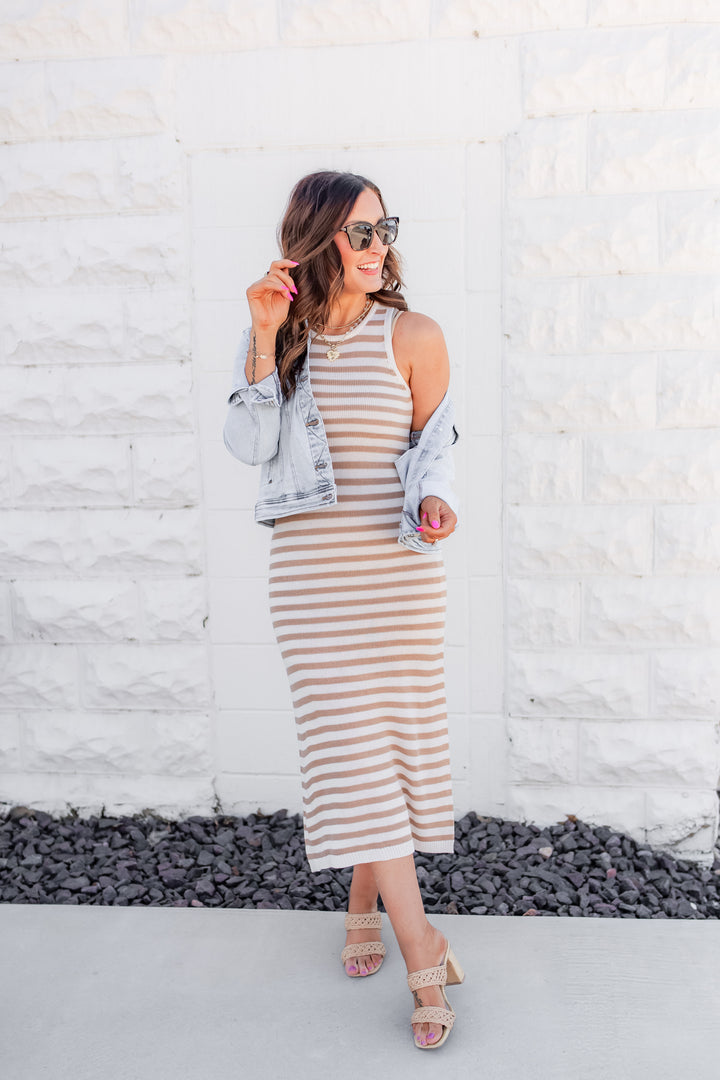 The Breezy Stripes Midi Dress