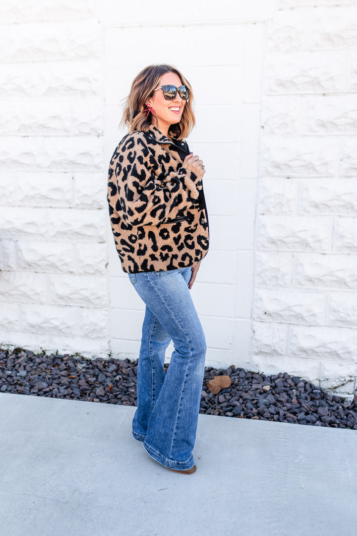 The Wild One Leopard Sherpa Coat