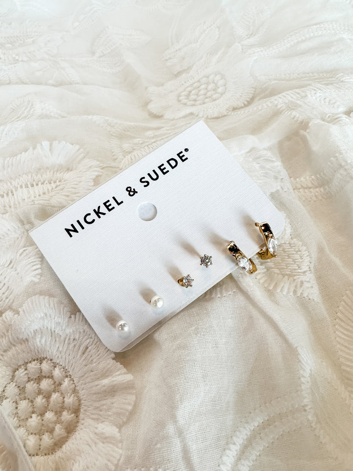 The Gold Essential Dainty Earrings Set