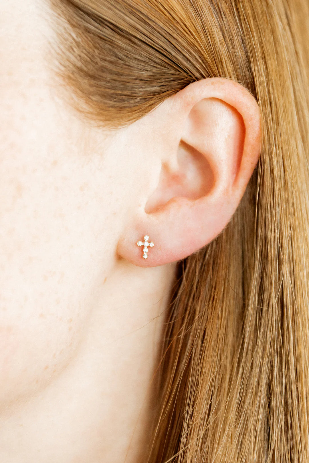 The Clara Cross Flatback Stud [Linny & Co]