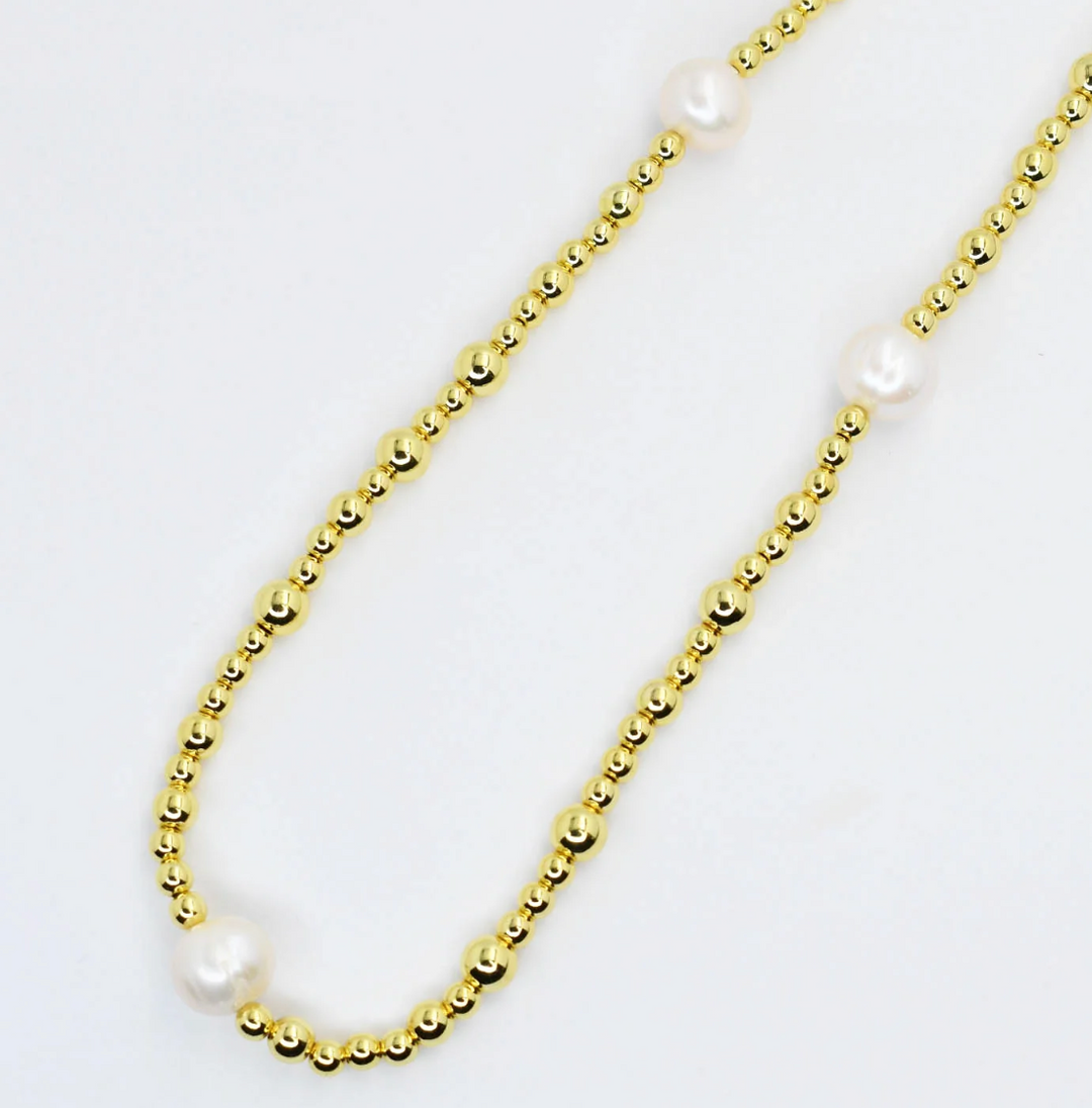 The Triple Pearl Beaded Necklace