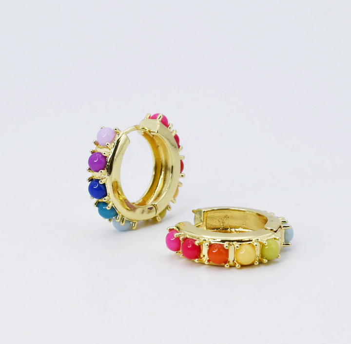 The Tiny Rainbow Hoop Earrings