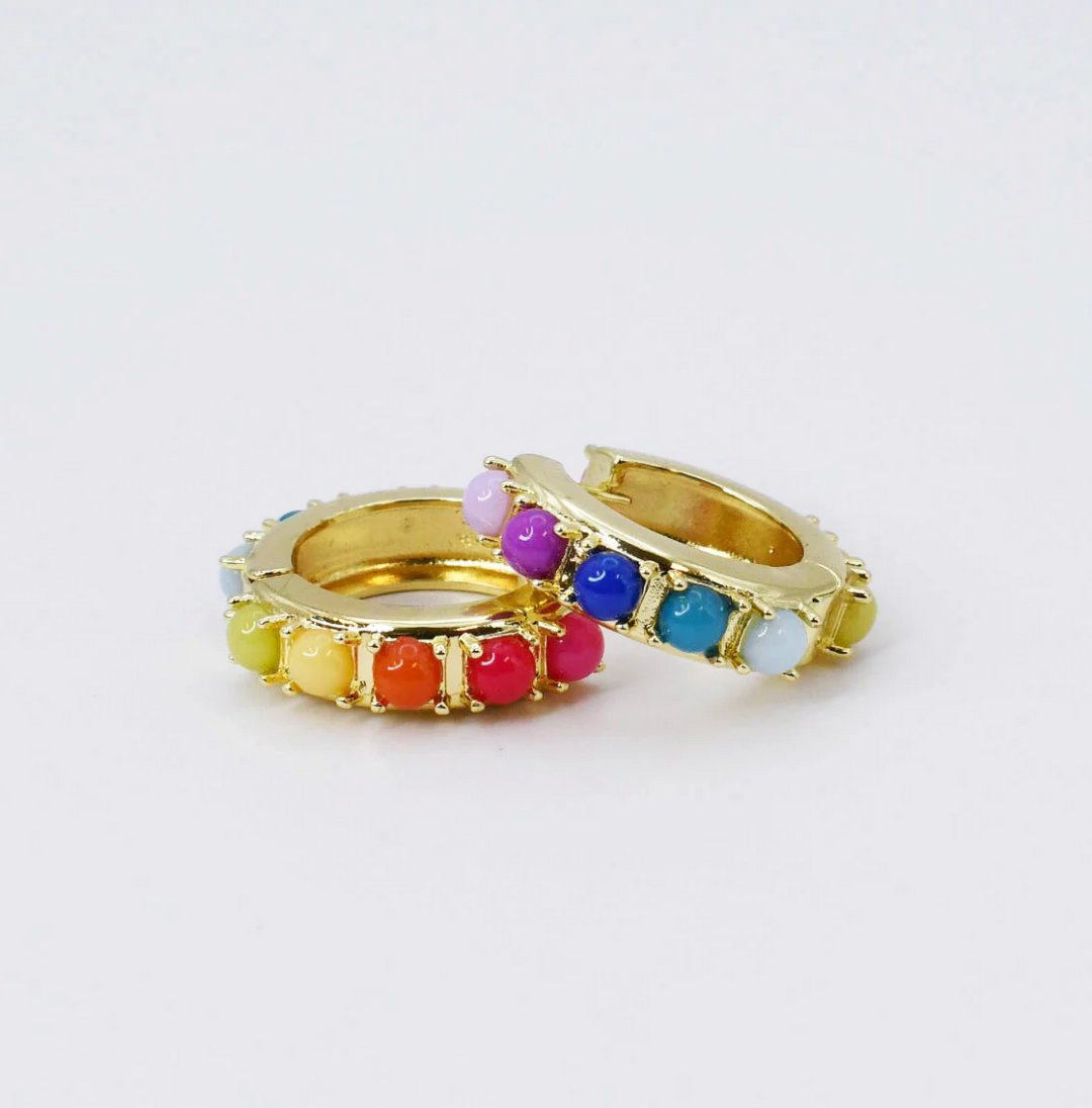 The Tiny Rainbow Hoop Earrings