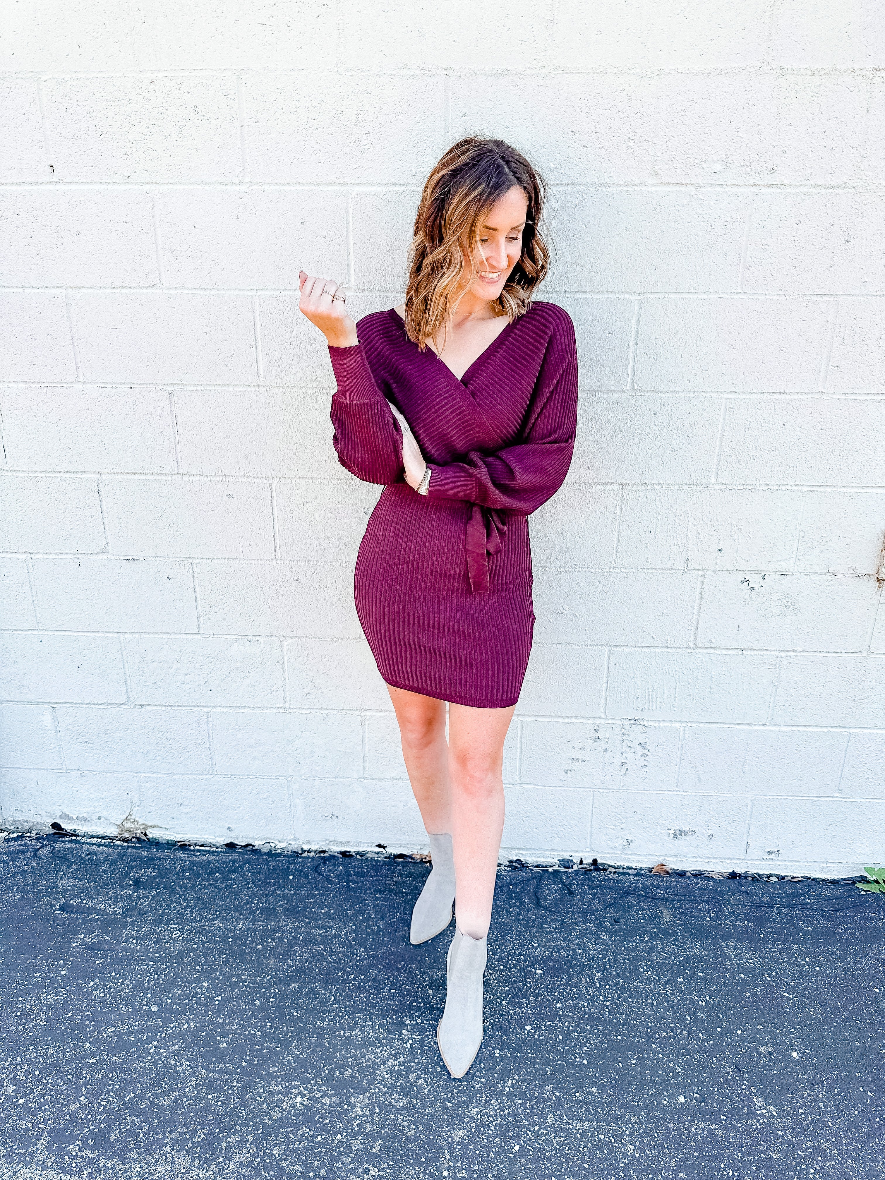 Maroon sweater outlet dress